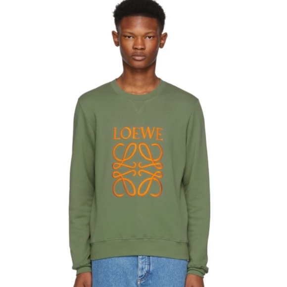Loewe Sweaters - Loewe logo khaki sweatshirt sizeXL